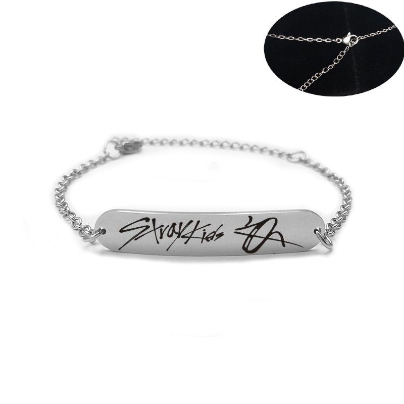 Stainless Steel Bracelet Stray Kids Member Signature Letter