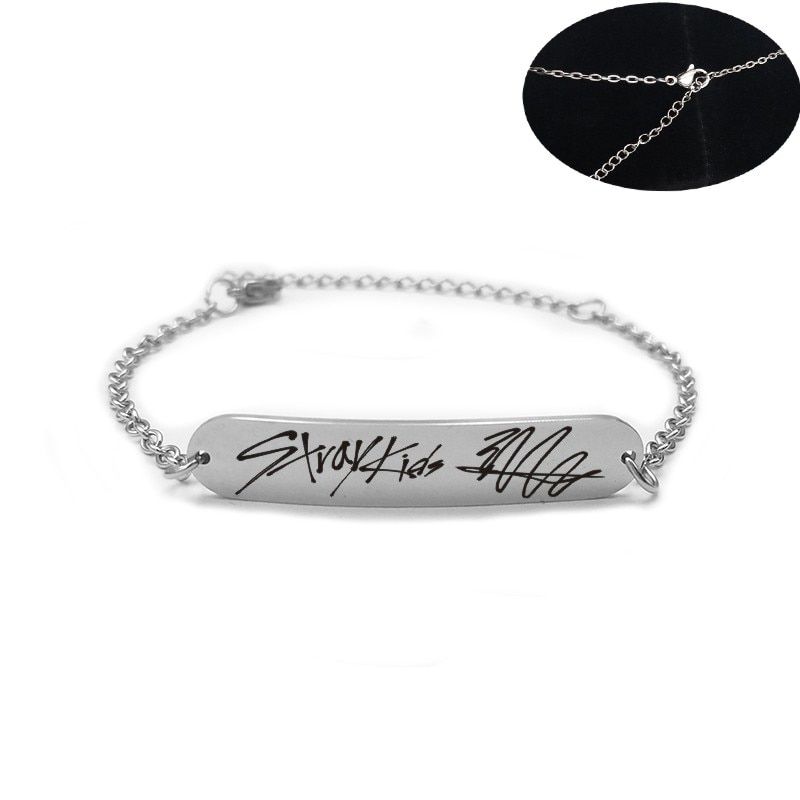 Stainless Steel Bracelet Stray Kids Member Signature Letter