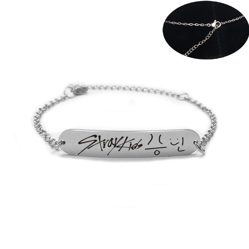 Stainless Steel Bracelet Stray Kids Member Signature Letter