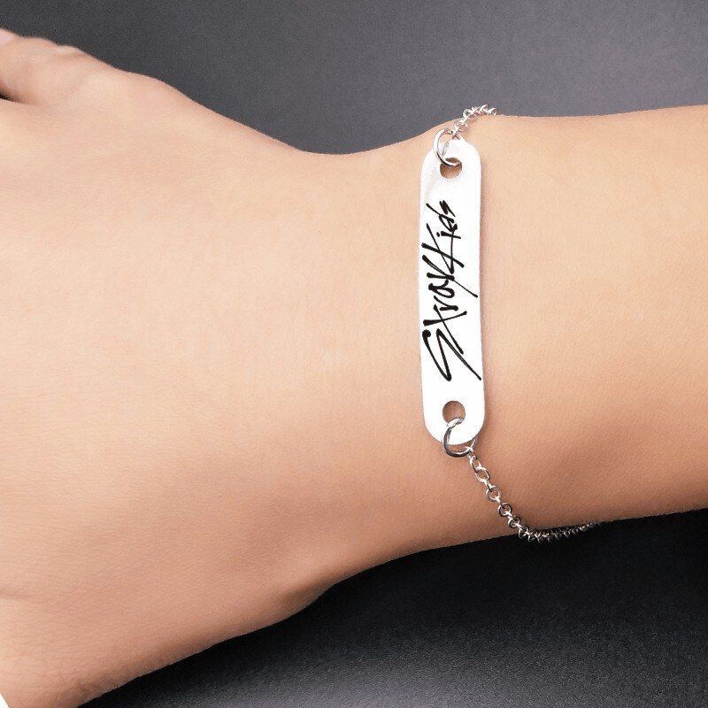 Stainless Steel Bracelet Stray Kids Member Signature Letter
