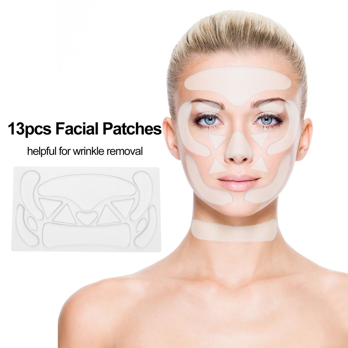 13pcs Facial Patches Wrinkle Remover Pads For Forehead Cheek