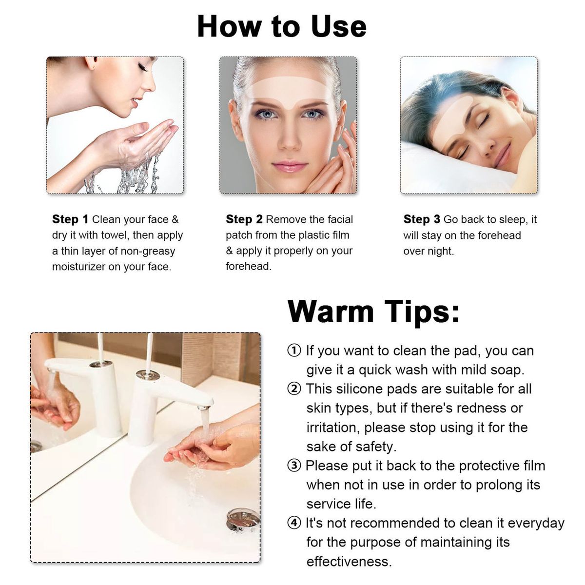 13pcs Facial Patches Wrinkle Remover Pads For Forehead Cheek