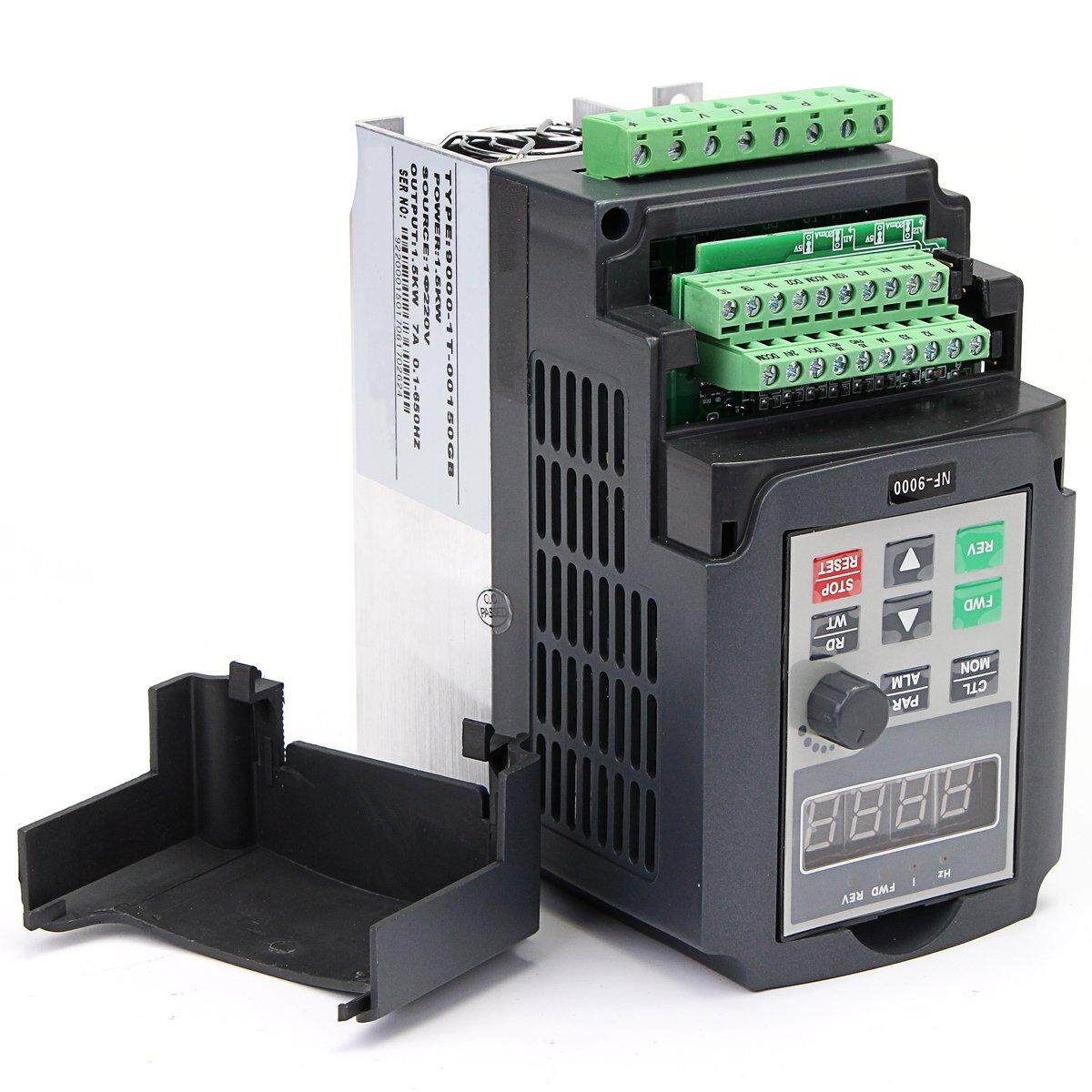 220V 2HP 1.5KW Single Phase To 3 Phase Output Frequency Converter VFD VSD