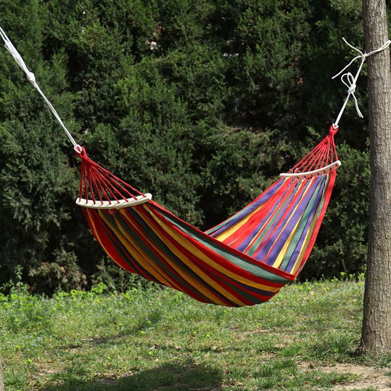 Canvas Hammock 260x80 With Stick (Red Stripe)