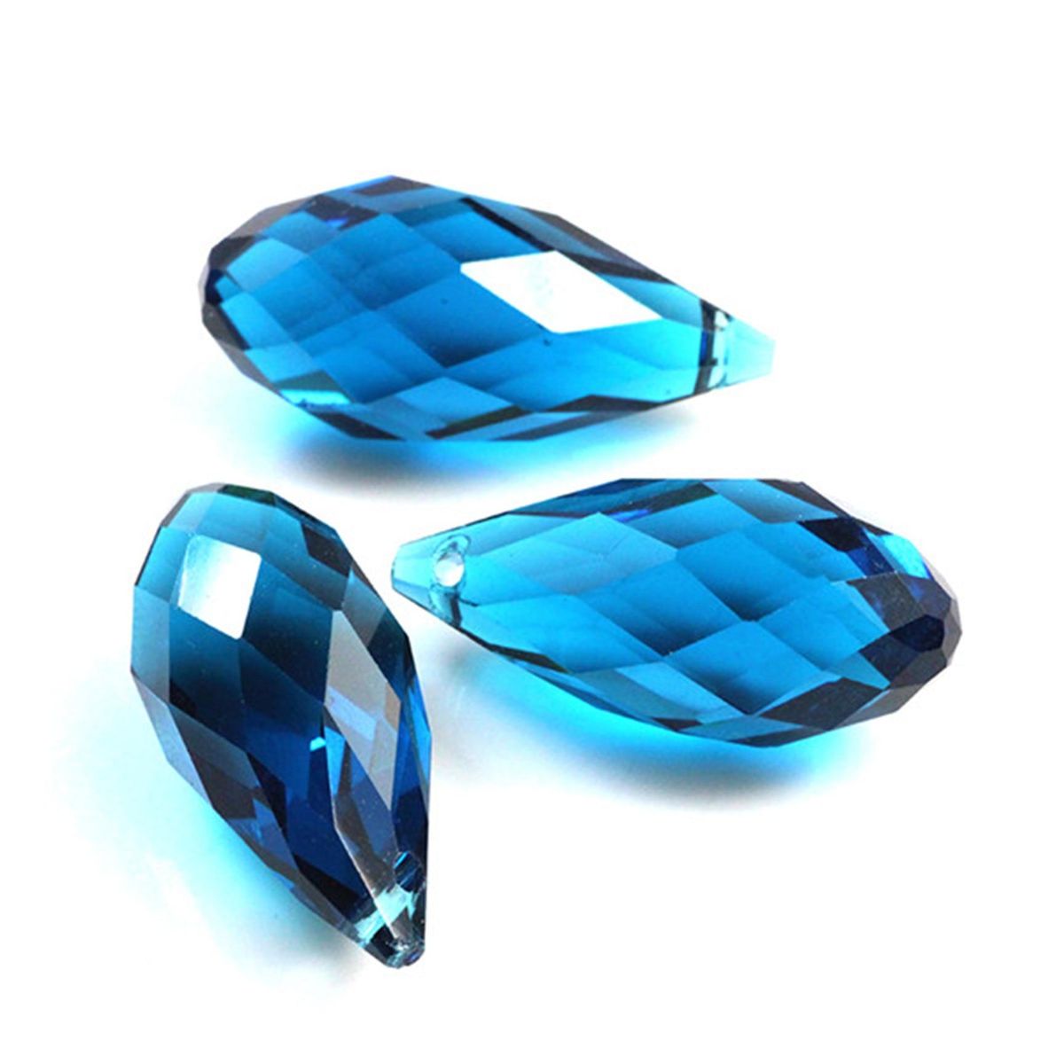 ZHUBI 5pcs 12x25mm Charms Crystal Teardrop Bead Faceted Glass Beads Fashion Jewelry Womens Accessories Necklace Earring Pendants