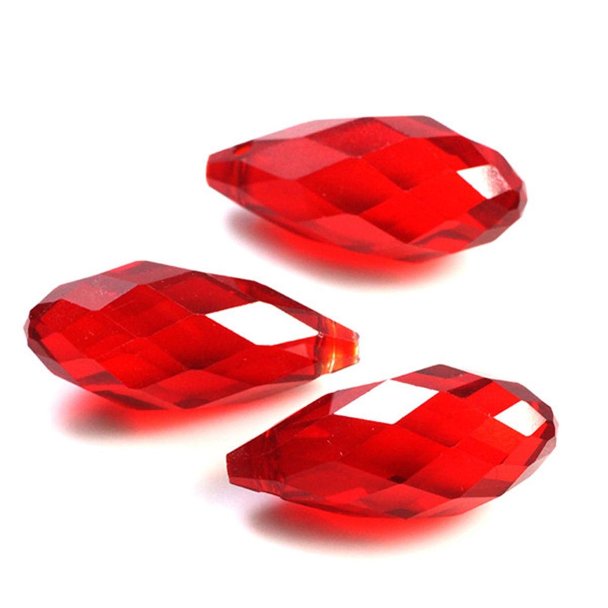 ZHUBI 5pcs 12x25mm Charms Crystal Teardrop Bead Faceted Glass Beads Fashion Jewelry Womens Accessories Necklace Earring Pendants