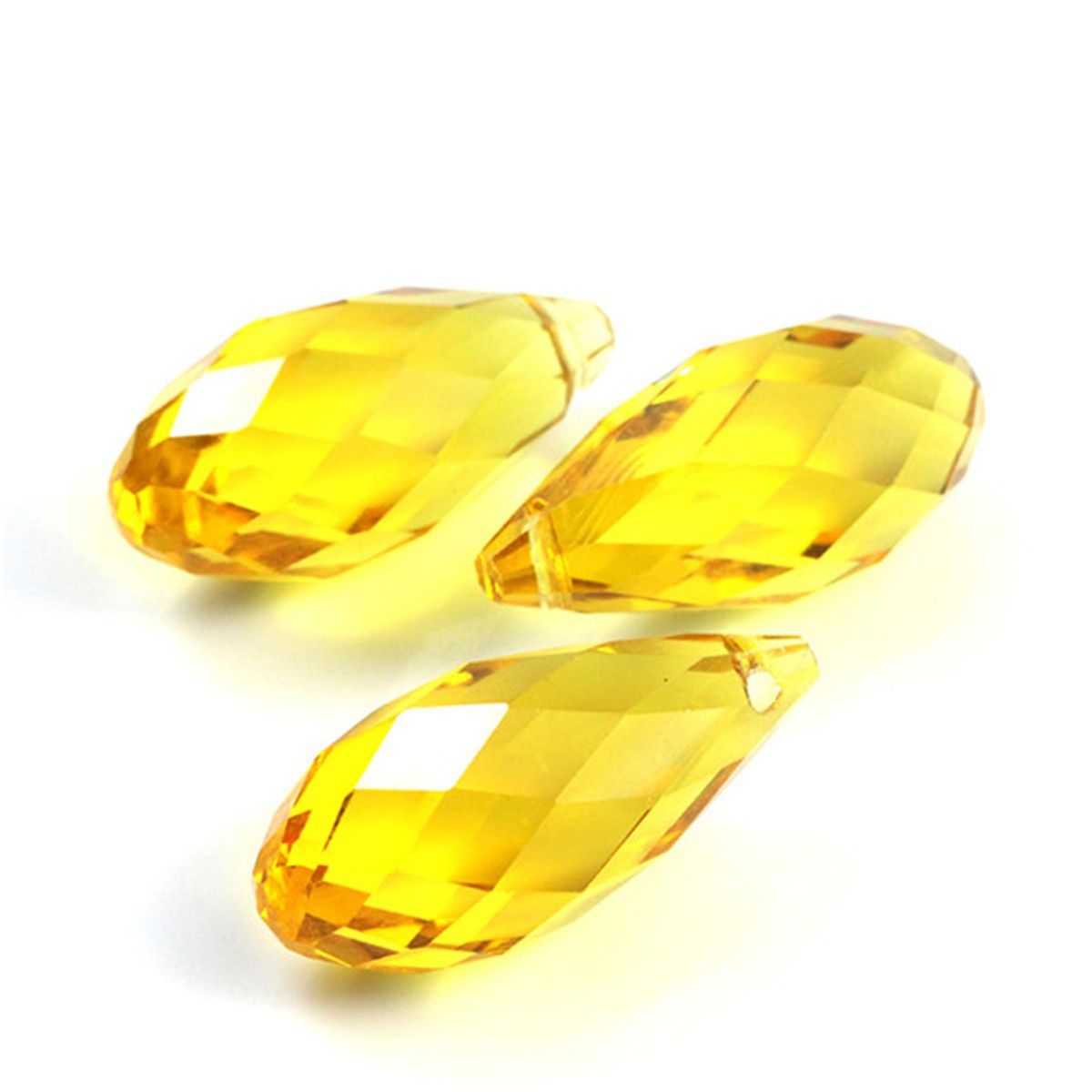 ZHUBI 5pcs 12x25mm Charms Crystal Teardrop Bead Faceted Glass Beads Fashion Jewelry Womens Accessories Necklace Earring Pendants