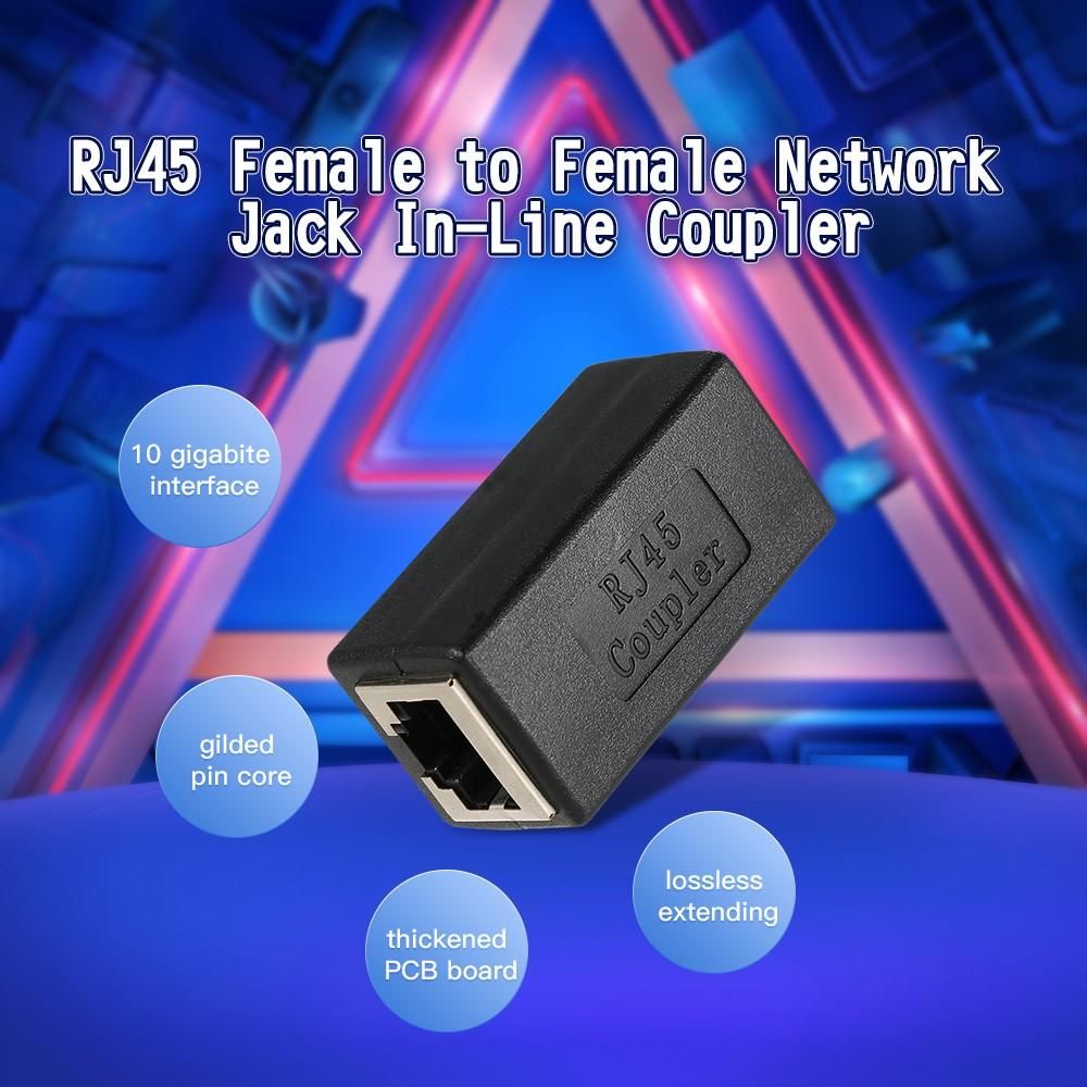 RJ45 Coupler In-Line Coupler CAT 5/CAT 6/CAT 7 LAN Ethernet Cable Extender Adapter Connector Female to Female Straight Modular Plug