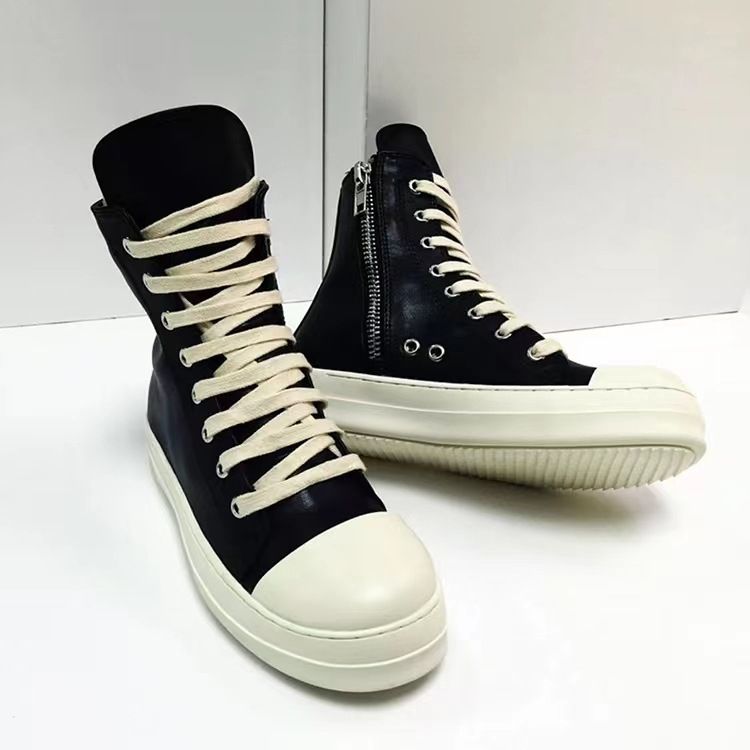 Hip Hop Ro 2023 New High-top Canvas Shoes-Black Leather