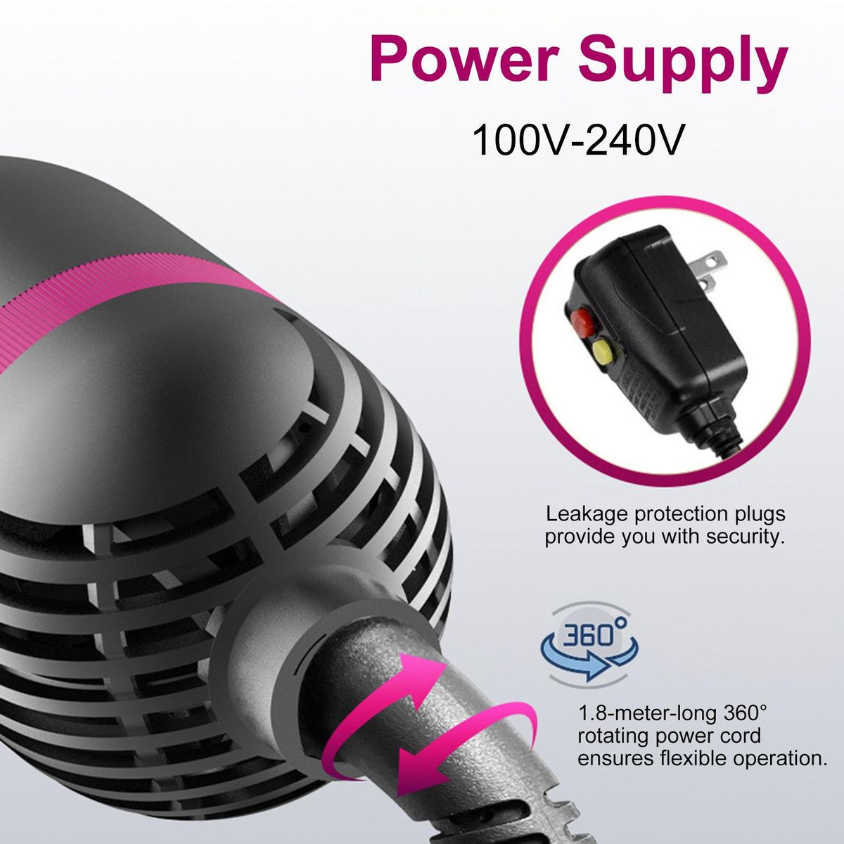 Bestauty 4-IN-1 Hot Air Hair Brush Hair Styling Comb Hair Straightening Curling Comb Electric Hair Dryer Hair Straightener Brush Rotatable Power Cord for Home Salon Use