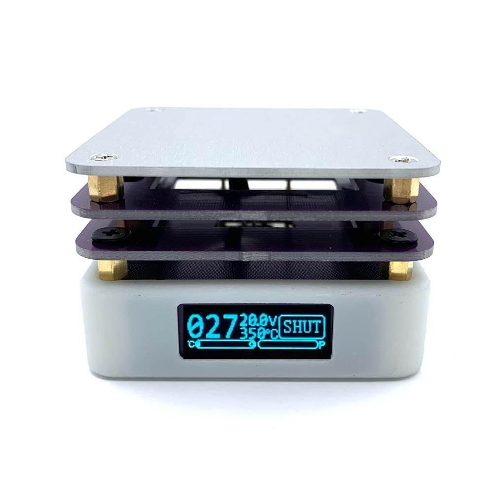 65W PD Protocol Hot Plate Preheater OLED Display Printed Circuit Board Soldering Heating Plate Rework Station Preheating Platform Repairing Tools USB Type-C Interface