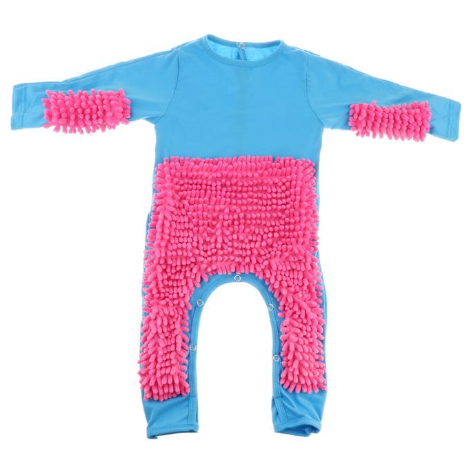 Baby Snowsuits Mop Overall With Hood Romper Romper 85cm Blue+Rose Red