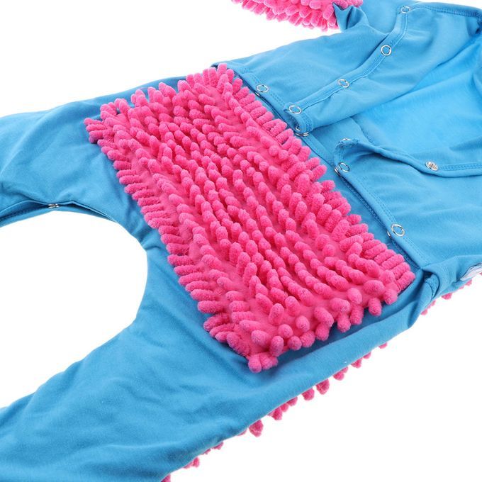 Baby Snowsuits Mop Overall With Hood Romper Romper 85cm Blue+Rose Red