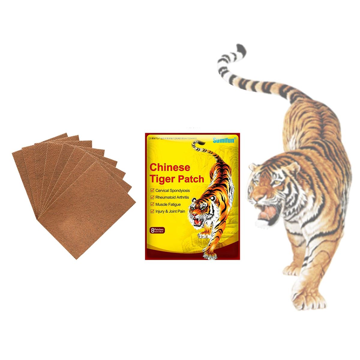 8pcs Tiger  Patches   Neck Body Plaster For Back