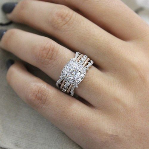 Princess Ring Diamond Engagement Ring  Sliver