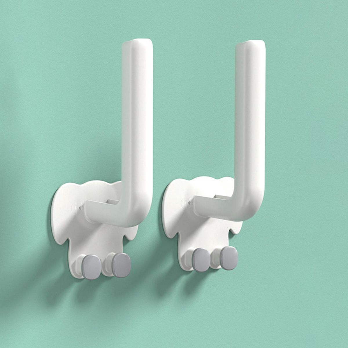 2Pcs Hanging Hooks L-Shape Wardrobe Hanging Hooks White