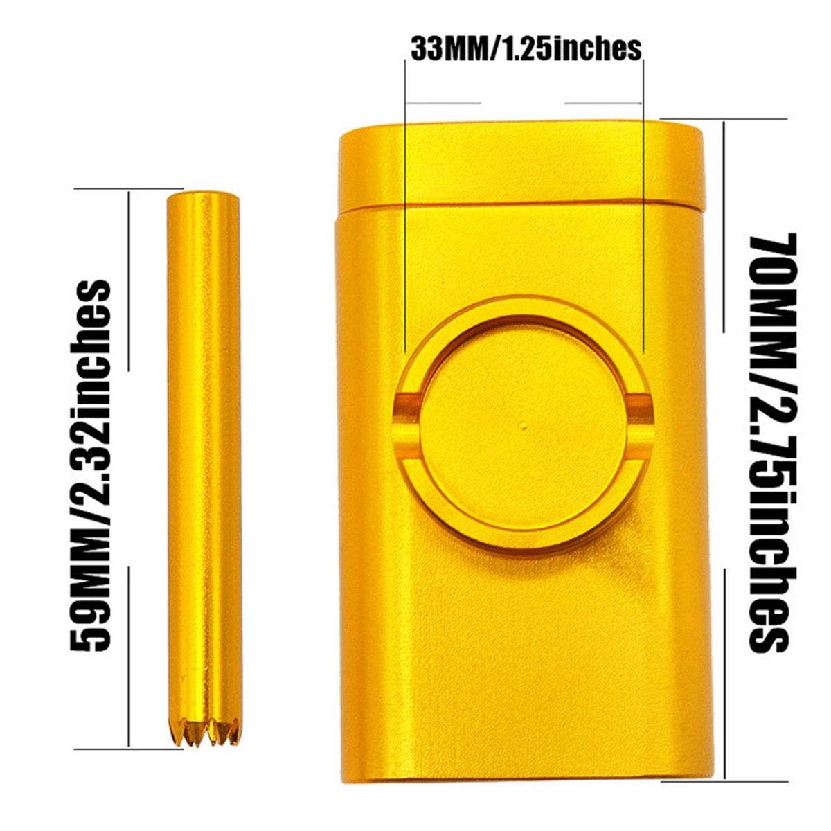 Abrader Storage Box Mini Grinder with Storage Box Golden