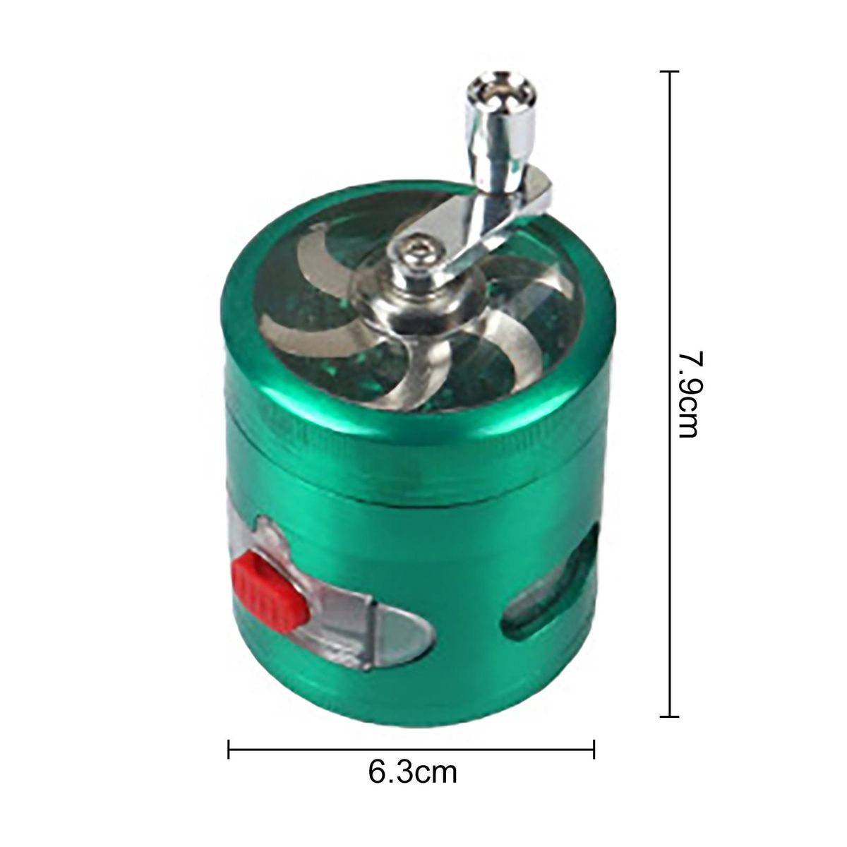 Swing Hand Grinder with Drawers 4-layer Herb Spice Grinder Durable Green