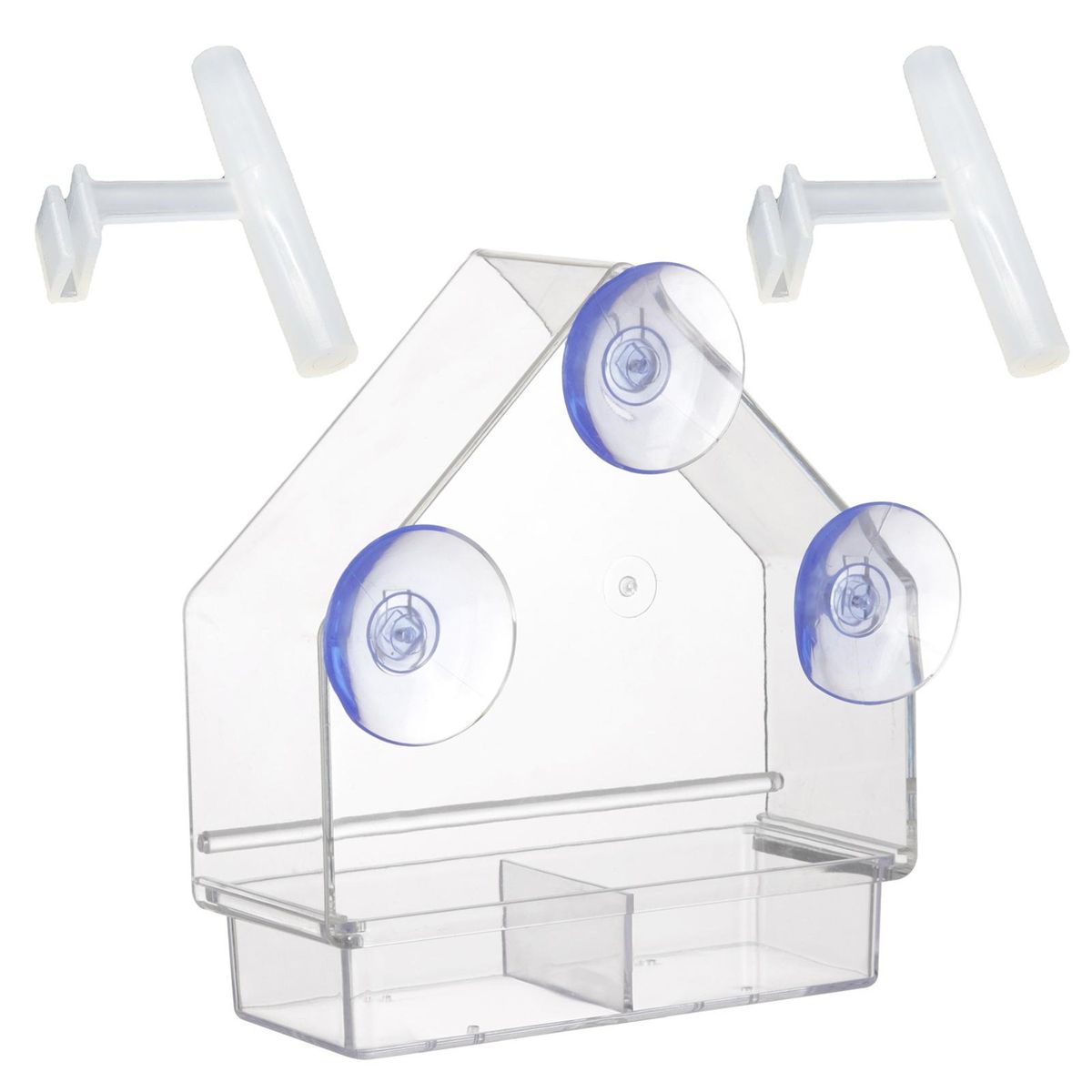 Bird Food Container Wall Mounted Bird Feeding Box Clear