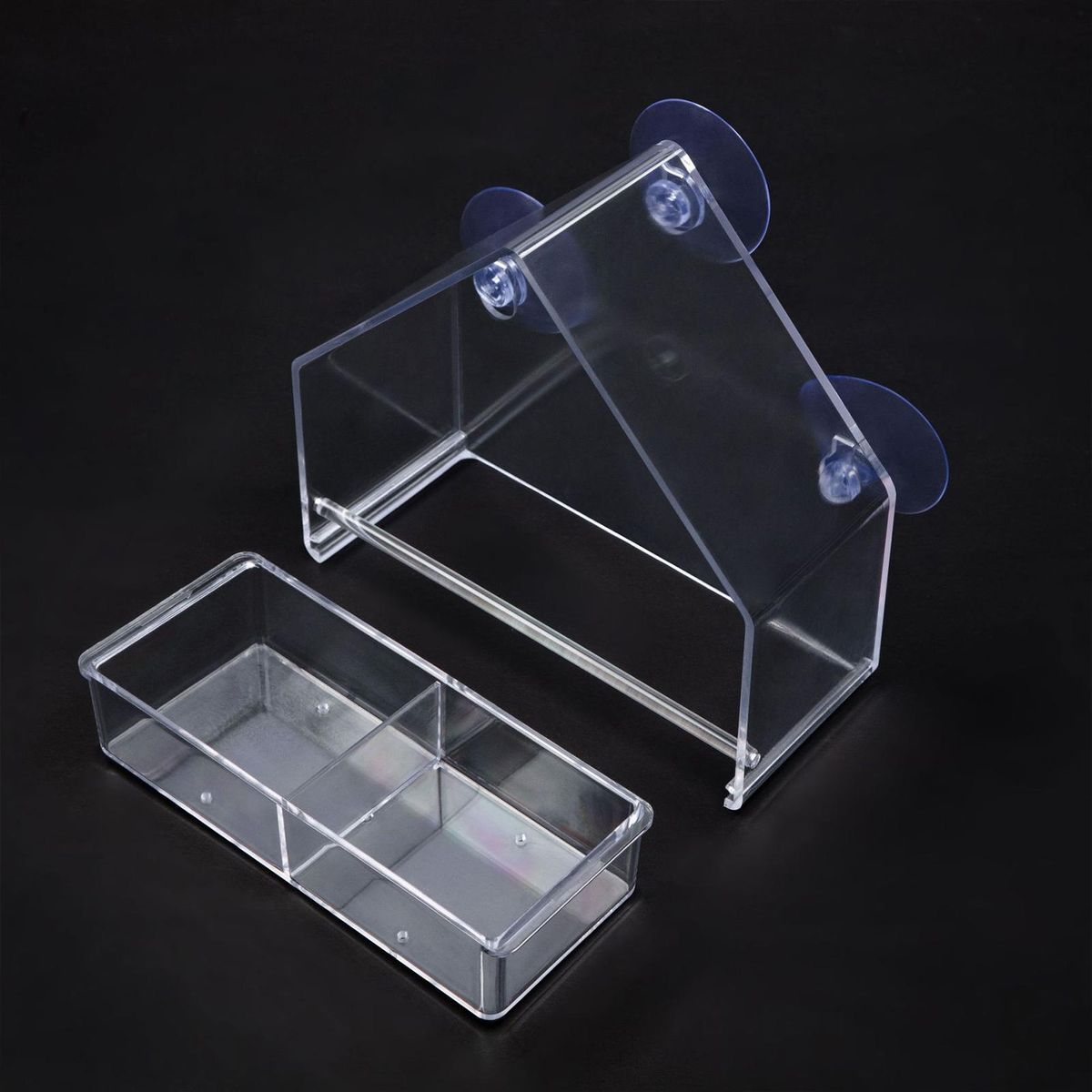 Bird Food Container Wall Mounted Bird Feeding Box Clear