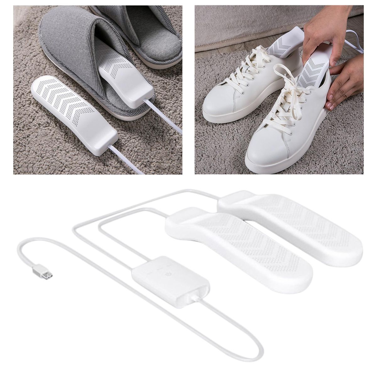 2x Household USB Electric Shoe Dryer With Timer