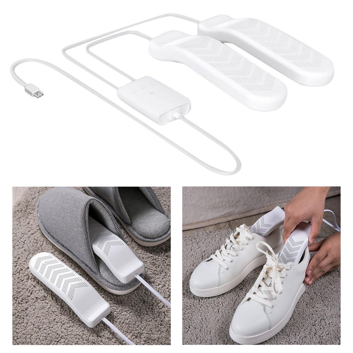 2x Household USB Electric Shoe Dryer With Timer