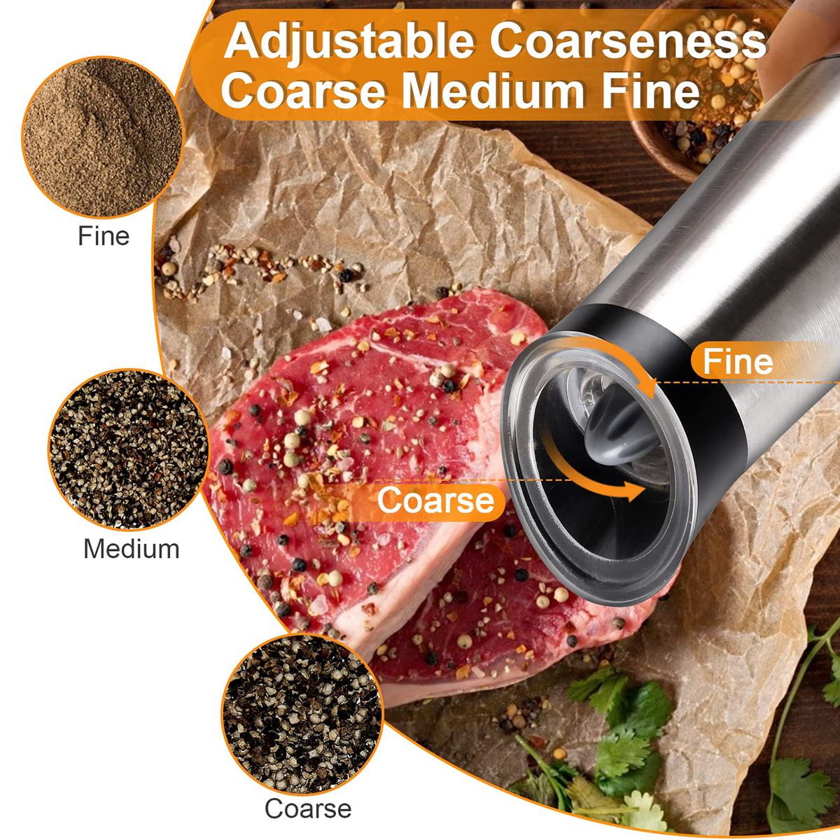 Electric Grinder Stanless Steel Spice Pepper Mill Kitchen