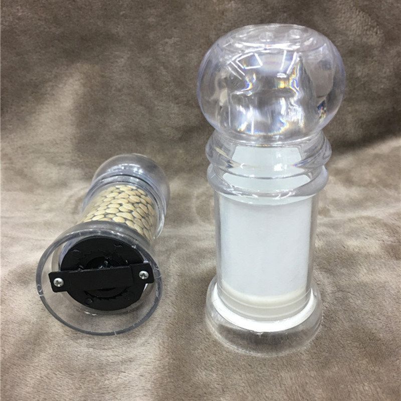 2Pcs Manual Salt Spice Pepper Mill Grinder Seasoning-White