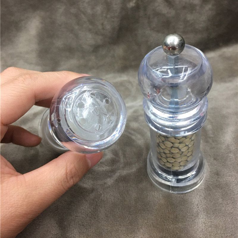 2Pcs Manual Salt Spice Pepper Mill Grinder Seasoning-White