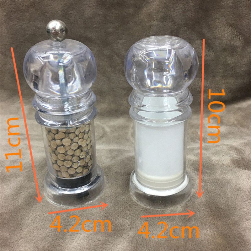 2Pcs Manual Salt Spice Pepper Mill Grinder Seasoning-White