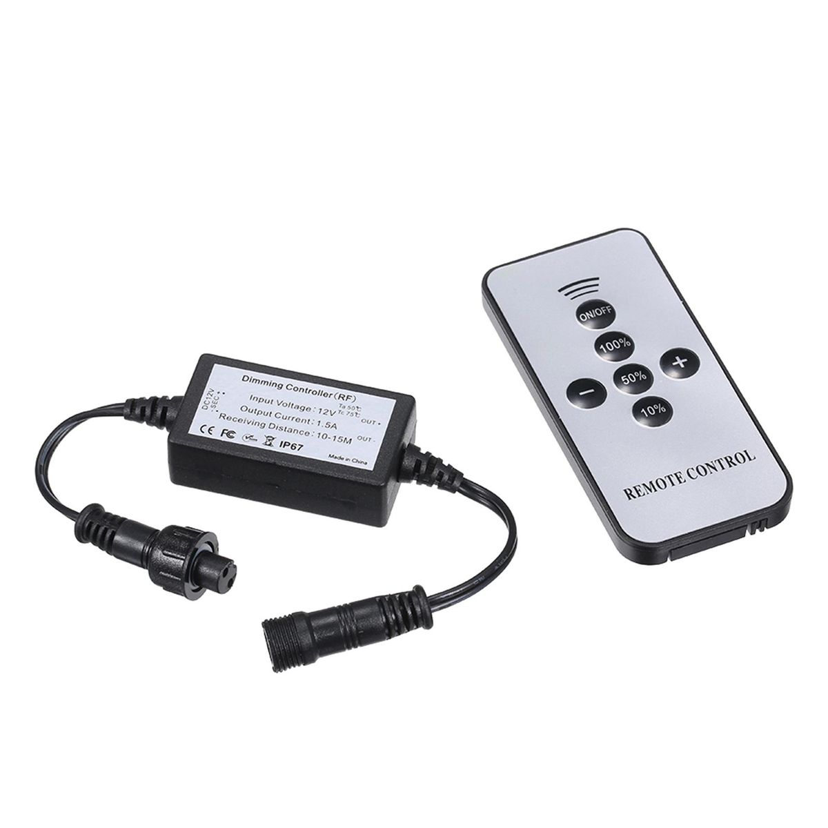 Tomshine DC12V 15W(Max.) Dimmer Modulator Kit  with Remote Control Controller IP67 Water Resistance Portable for Brightness Adjustable Dimmable Deck Light