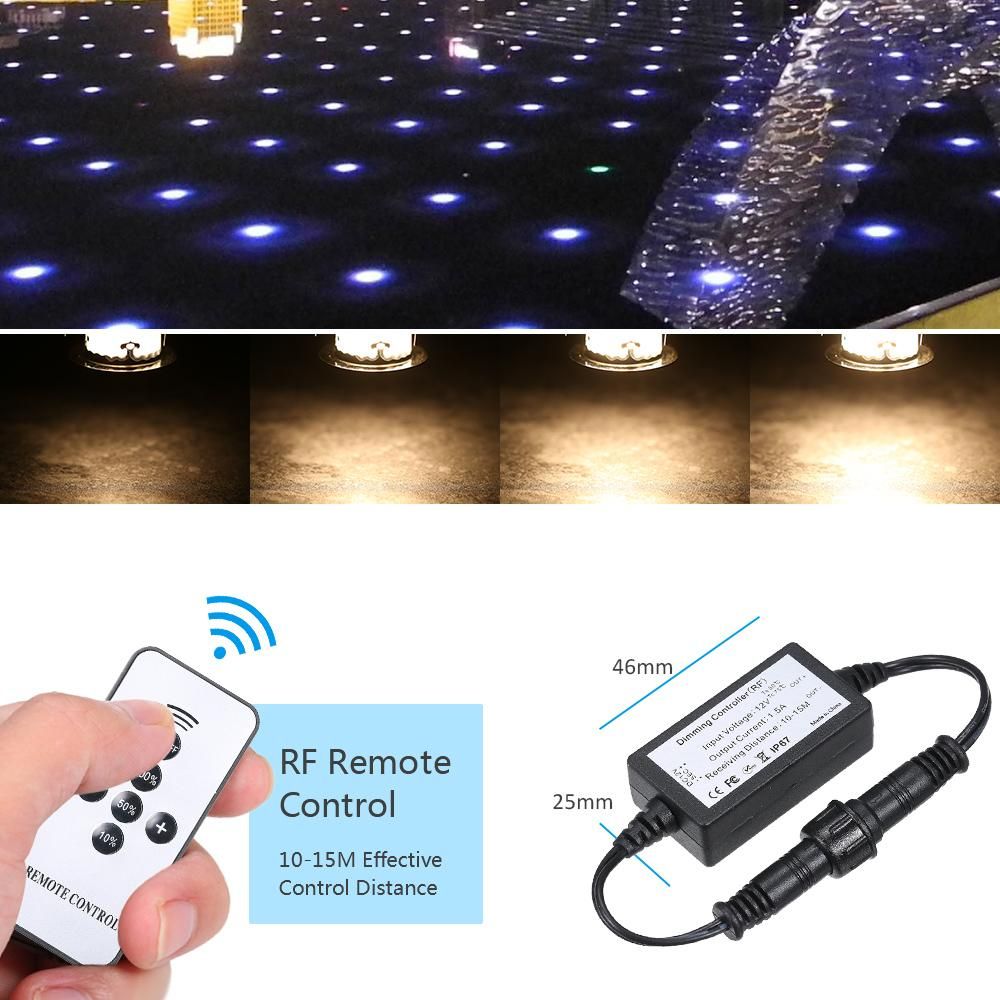Tomshine DC12V 15W(Max.) Dimmer Modulator Kit  with Remote Control Controller IP67 Water Resistance Portable for Brightness Adjustable Dimmable Deck Light