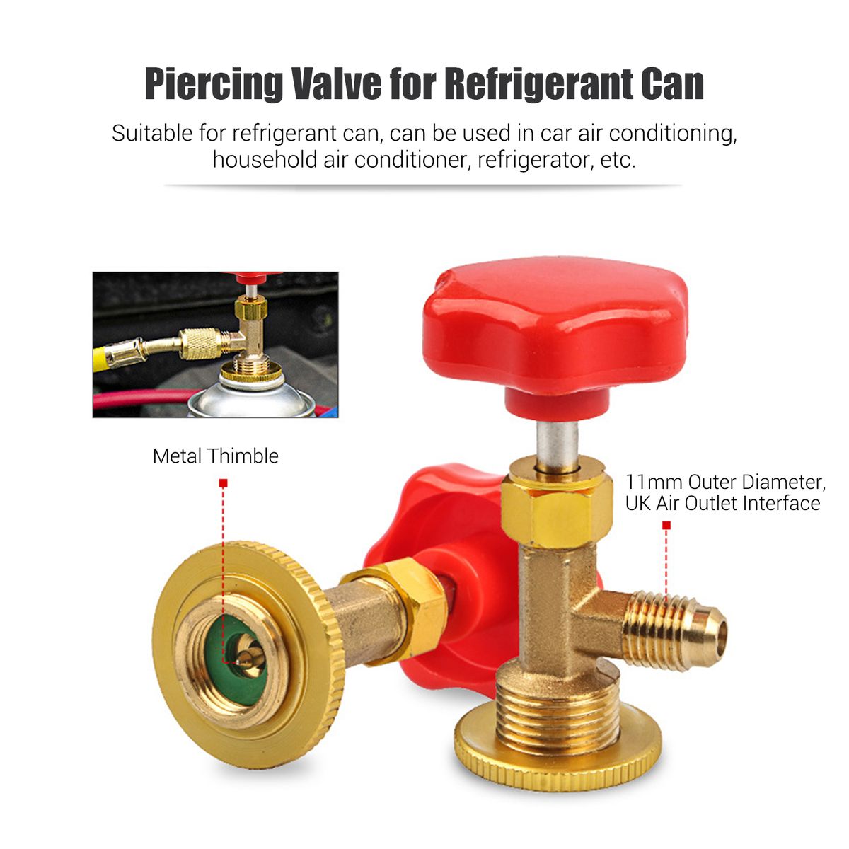 Piercing Valve For Refrigerant Can Car Air Conditioning