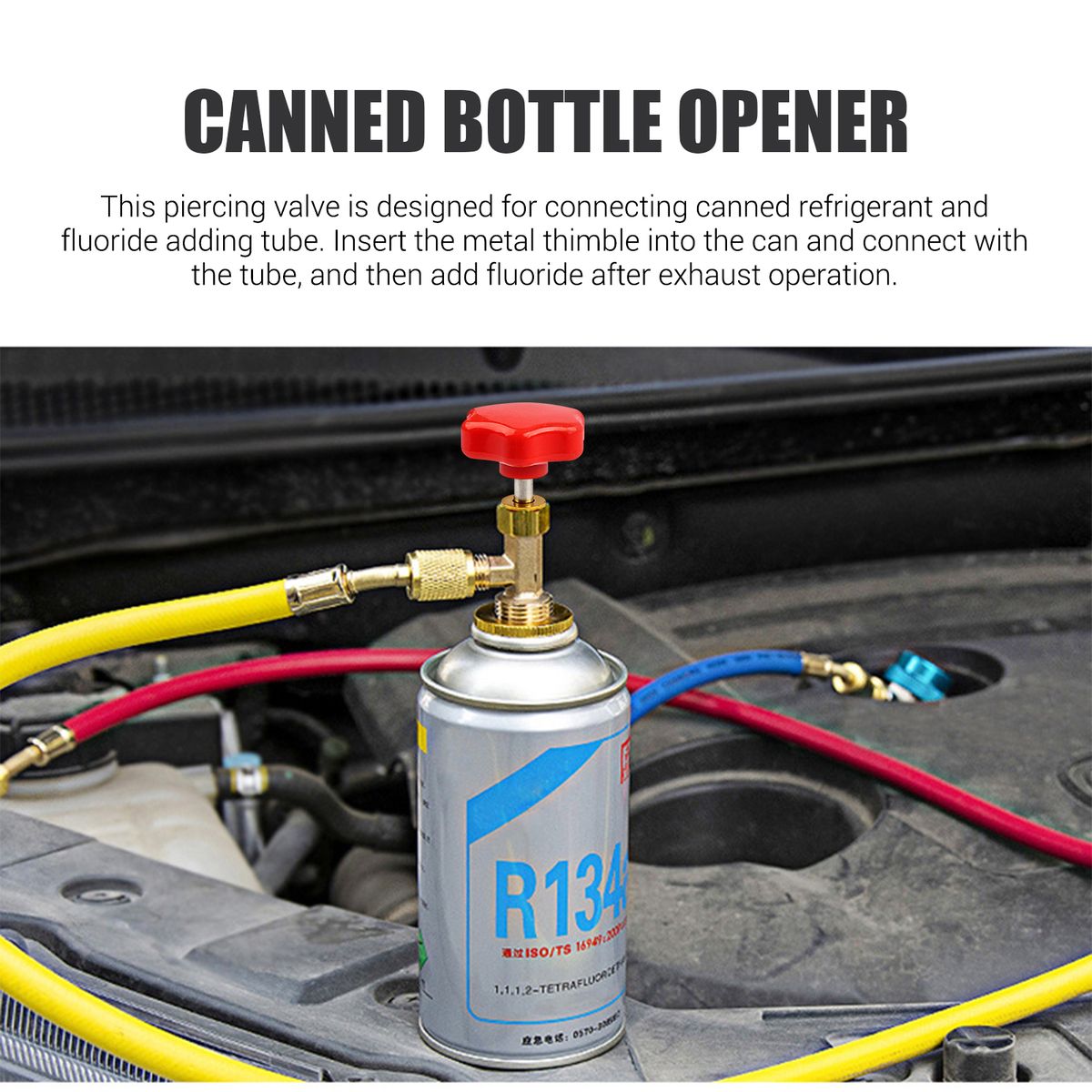 Piercing Valve For Refrigerant Can Car Air Conditioning