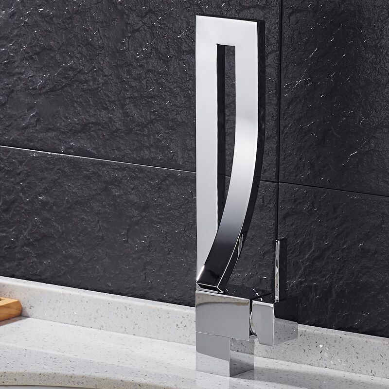Basin Faucets Gold Brass Faucet Square Bathroom Sink Faucet Single Handle Deck Mounted Toilet Hot And Cold Mixer Water Tap Unleaded