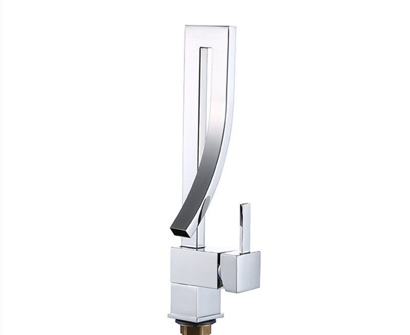 Basin Faucets Gold Brass Faucet Square Bathroom Sink Faucet Single Handle Deck Mounted Toilet Hot And Cold Mixer Water Tap Unleaded