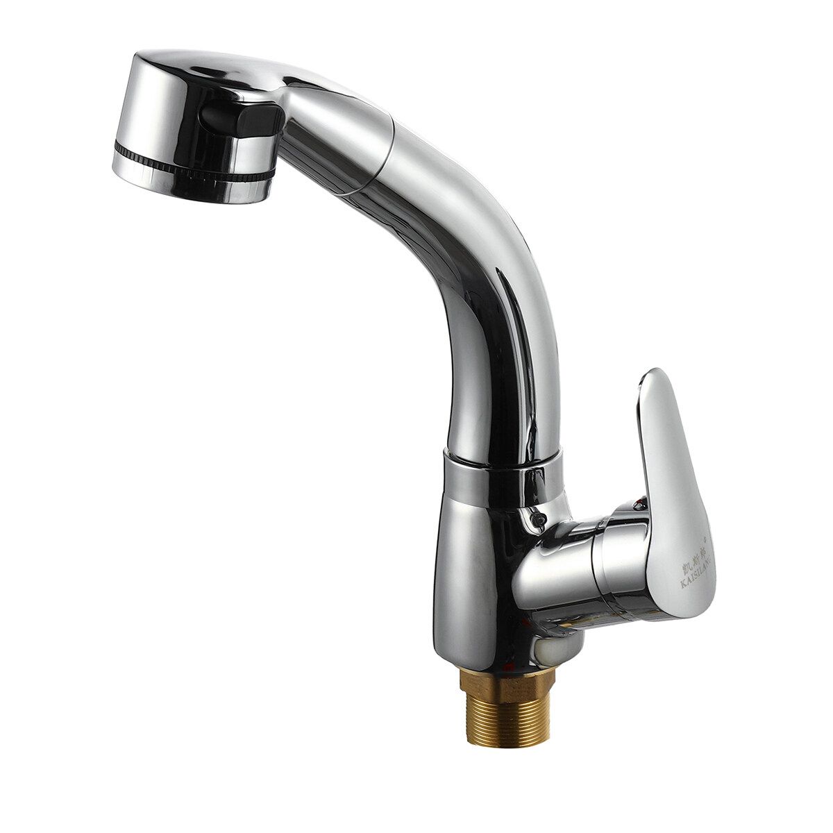 Kitchen Sink Faucet Pull Out Rotation Spray Mixer Liftable Cold And Hot Water -- Silver / Gold / Black / White Silver