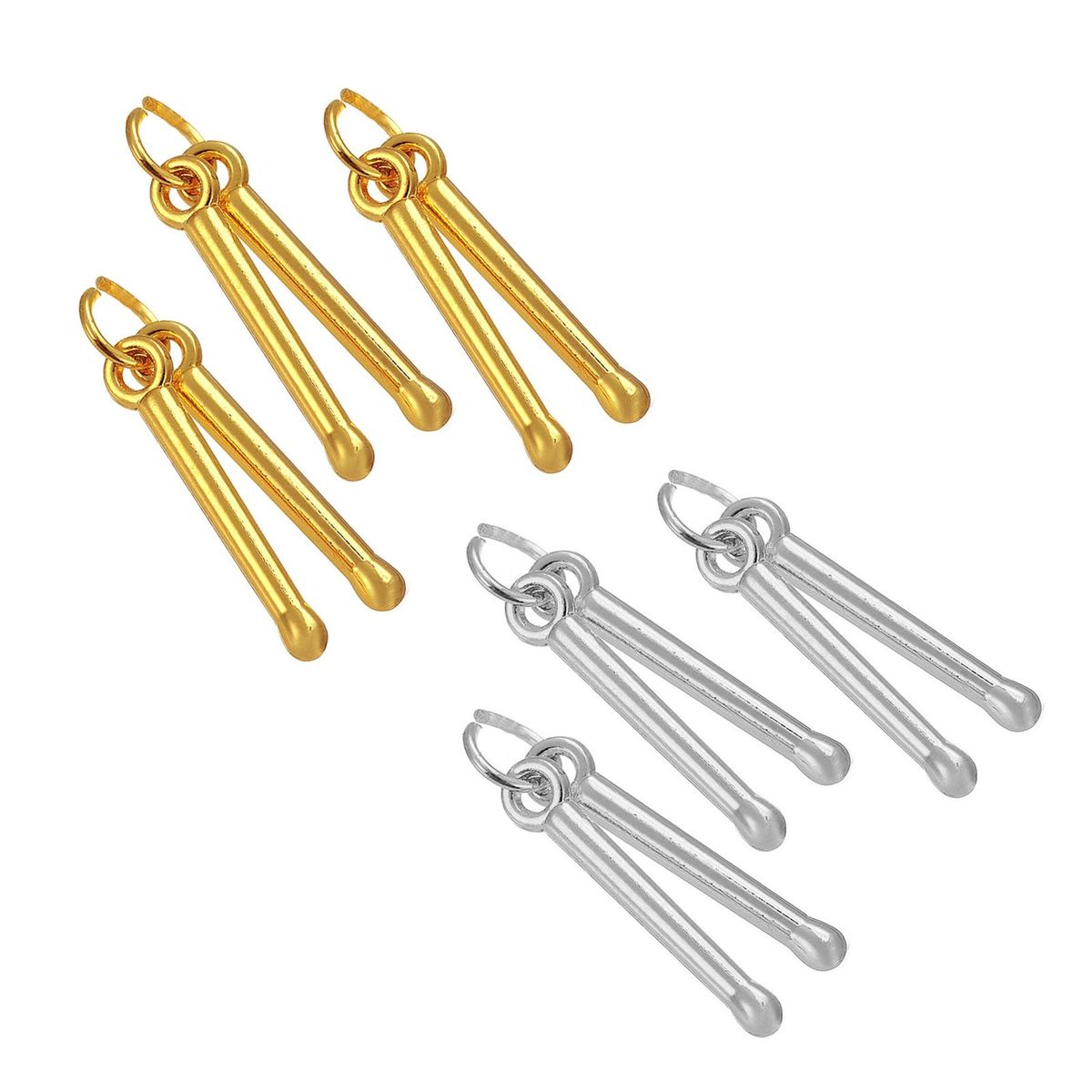 3 Pieces Drum Stick Pendant Drummer Accessories Drum Gifts Argent