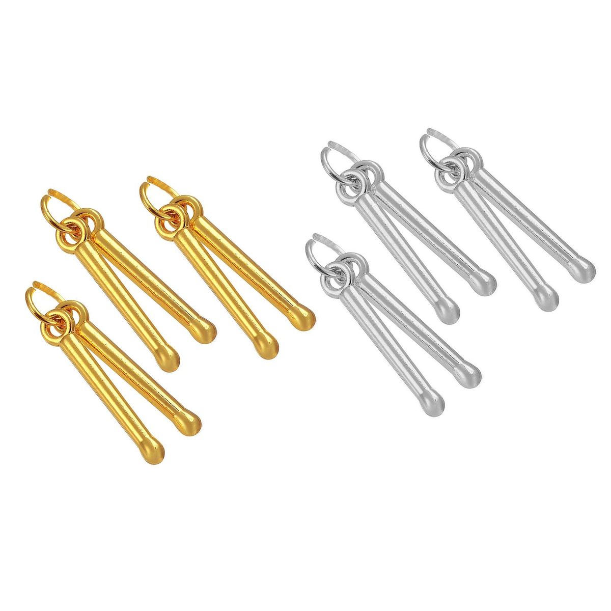 3 Pieces Drum Stick Pendant Drummer Accessories Drum Gifts Argent