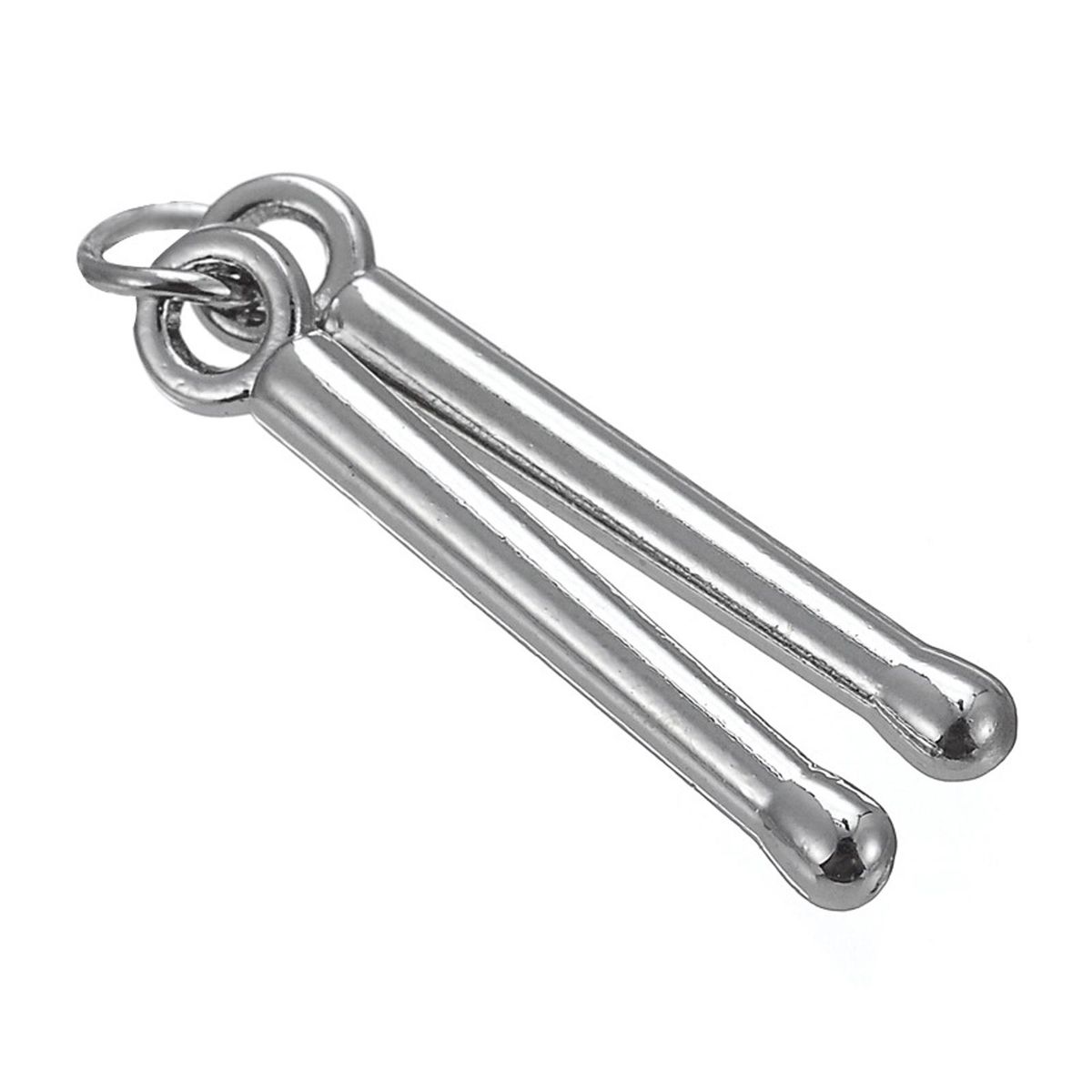 3 Pieces Drum Stick Pendant Drummer Accessories Drum Gifts Argent