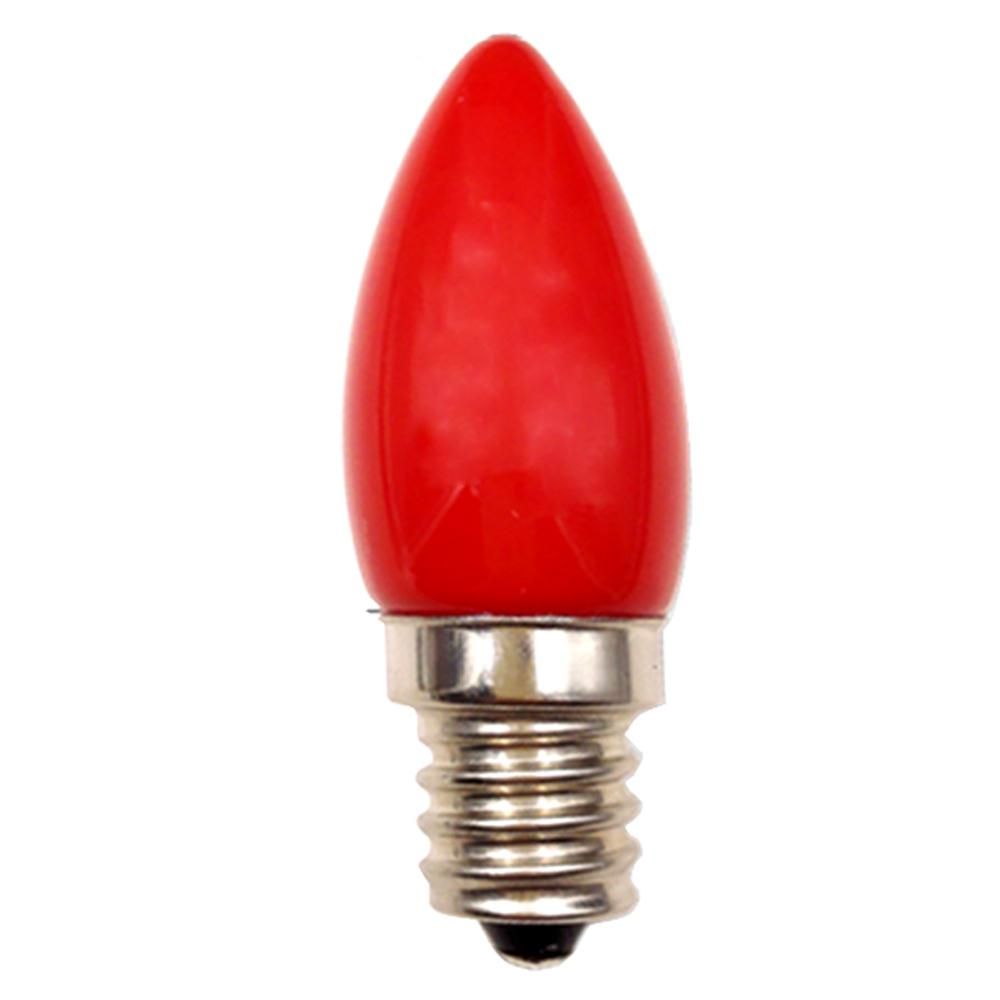 E12 Light-emitting Diode Candle Bulb 1.5W Red Glass Cover Red Lighting Bulb Buddha Red Lotus God Lamp 4Light-emitting Diodes SMD2835 Light (220V)