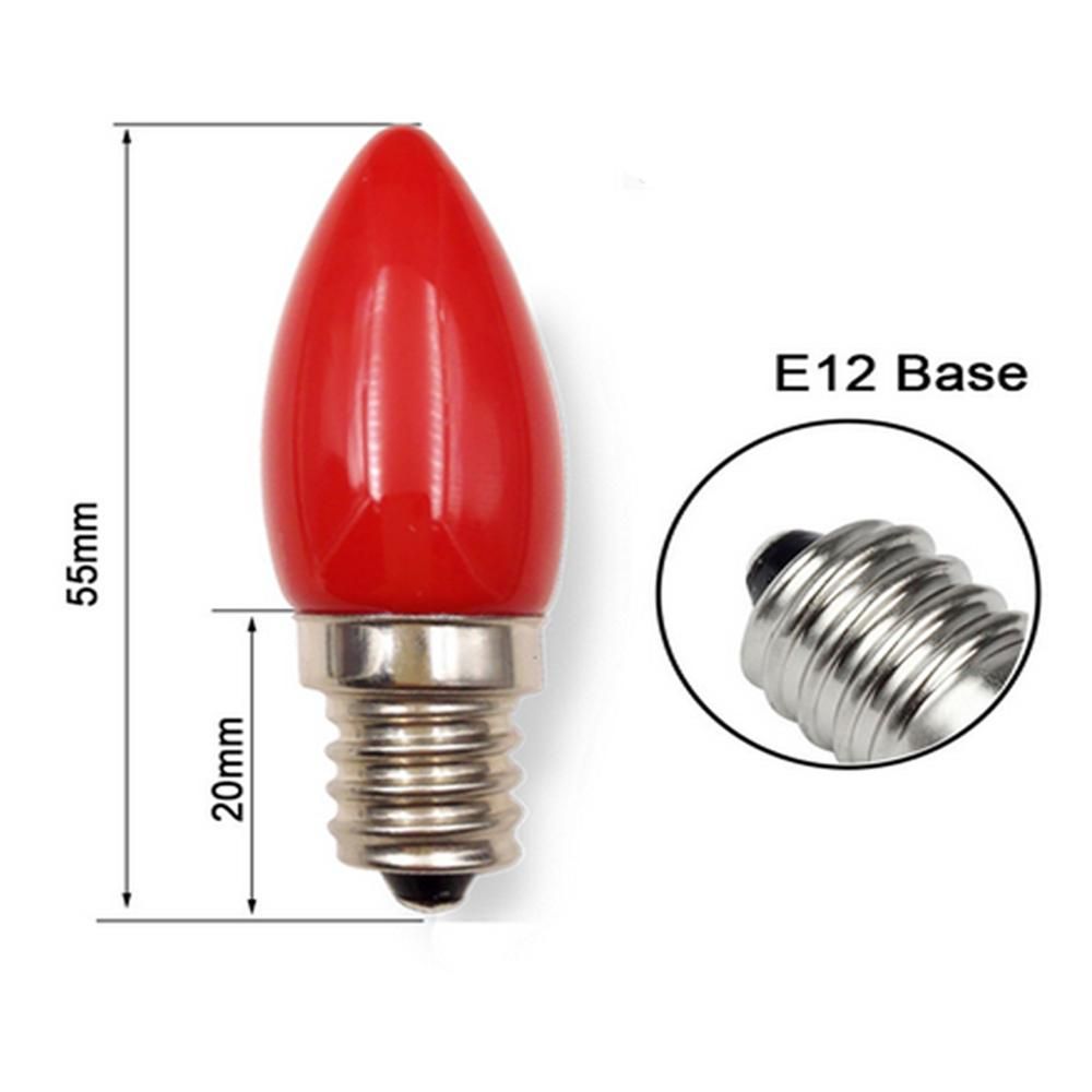 E12 Light-emitting Diode Candle Bulb 1.5W Red Glass Cover Red Lighting Bulb Buddha Red Lotus God Lamp 4Light-emitting Diodes SMD2835 Light (220V)