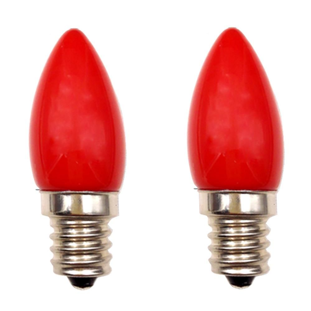 E12 Light-emitting Diode Candle Bulb 1.5W Red Glass Cover Red Lighting Bulb Buddha Red Lotus God Lamp 4Light-emitting Diodes SMD2835 Light (220V)