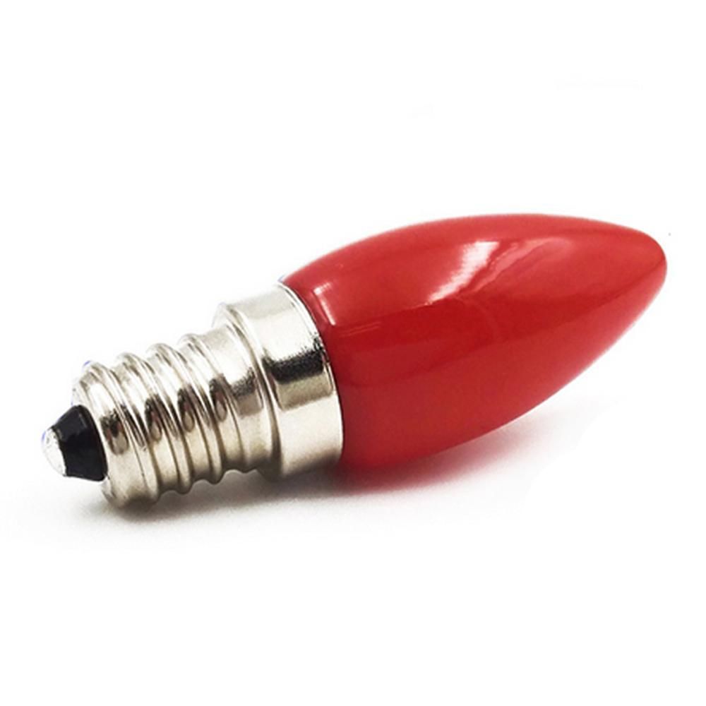 E12 Light-emitting Diode Candle Bulb 1.5W Red Glass Cover Red Lighting Bulb Buddha Red Lotus God Lamp 4Light-emitting Diodes SMD2835 Light (220V)