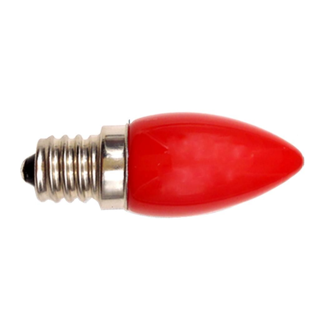 E12 Light-emitting Diode Candle Bulb 1.5W Red Glass Cover Red Lighting Bulb Buddha Red Lotus God Lamp 4Light-emitting Diodes SMD2835 Light (220V)