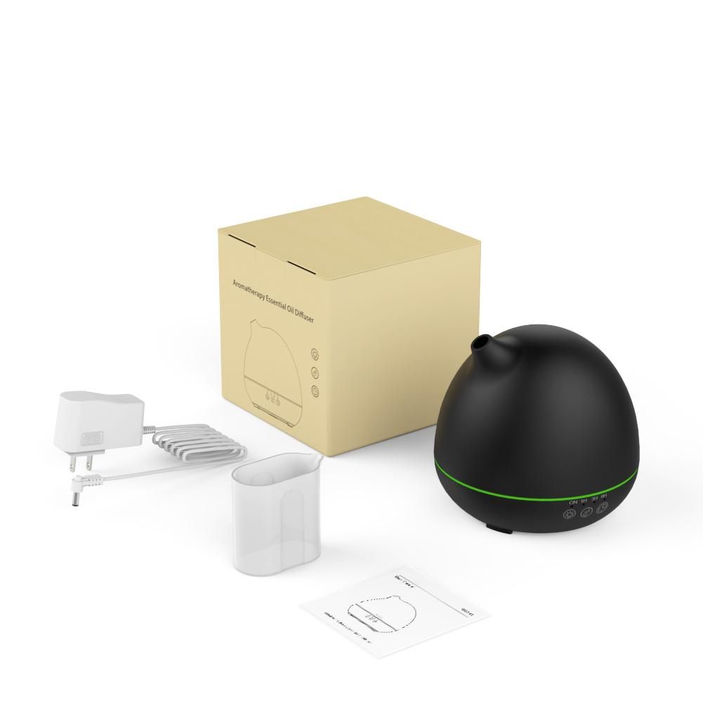 Homgeek 400ml Air Humidifier Aroma Essential Oil Diffuser Aromatherapy Auto Shut-off Timer with 7 Colors LED Lights and Adjustable Mist Mode for Office Home US Plug Black