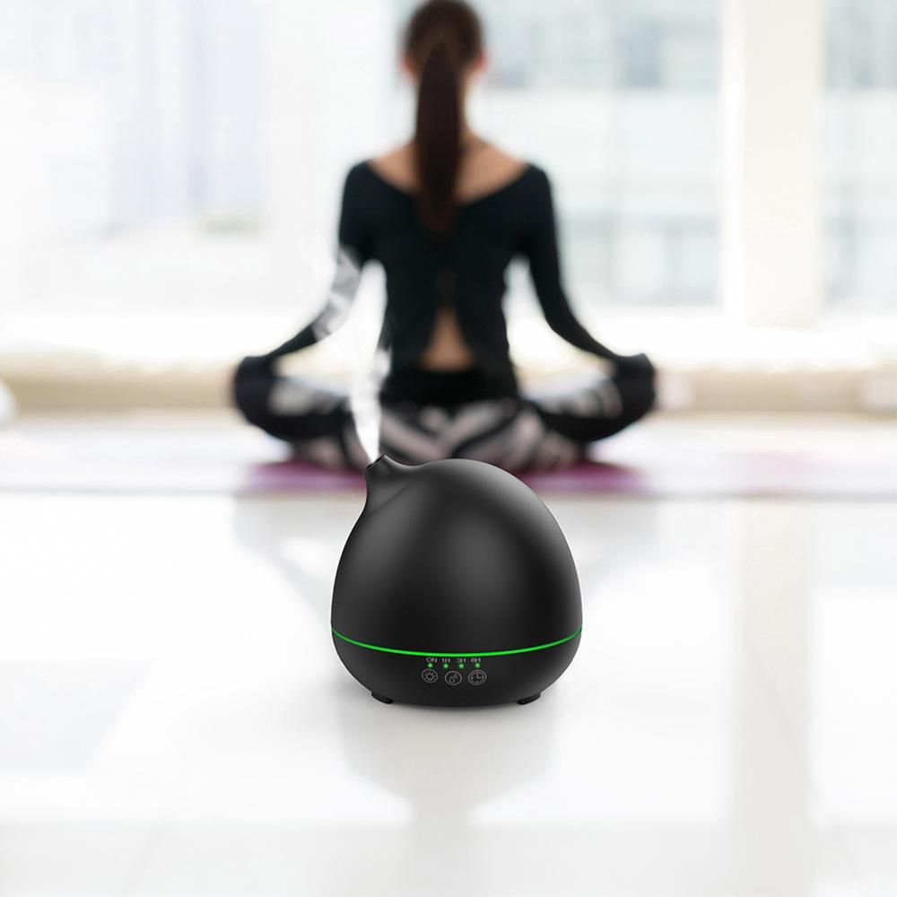 Homgeek 400ml Air Humidifier Aroma Essential Oil Diffuser Aromatherapy Auto Shut-off Timer with 7 Colors LED Lights and Adjustable Mist Mode for Office Home US Plug Black