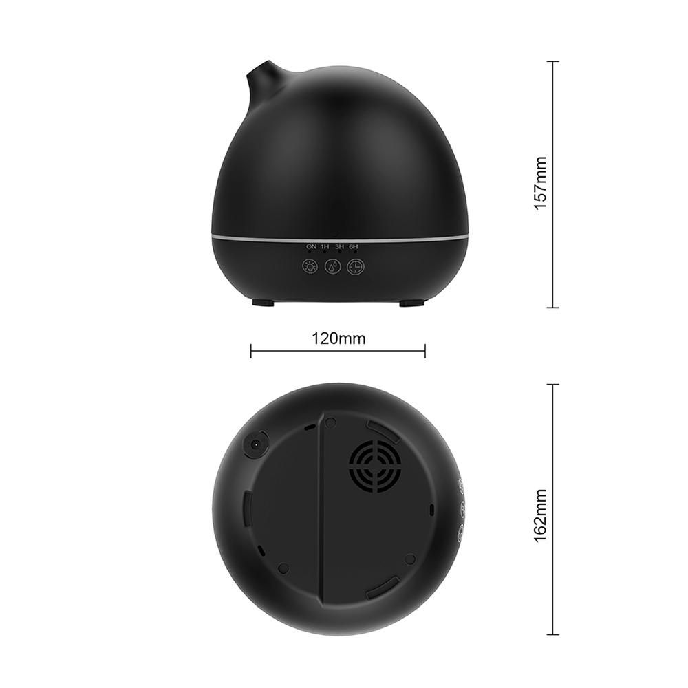 Homgeek 400ml Air Humidifier Aroma Essential Oil Diffuser Aromatherapy Auto Shut-off Timer with 7 Colors LED Lights and Adjustable Mist Mode for Office Home US Plug Black