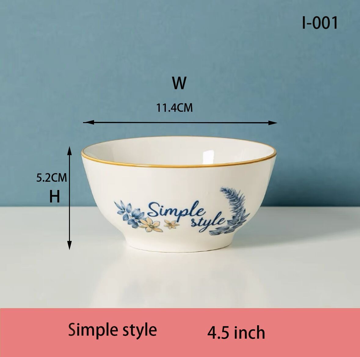 Simple Style Ceramic Bowl Plate(6pcs)
