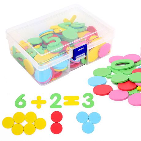 MONTESSORI DIGITAL CALCULATION COUNTING COLOUR DISCS WITH ARITHMETIC SYMBOLS